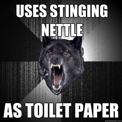 Uses Stinging nettle As toilet paper  Insanity Wolf