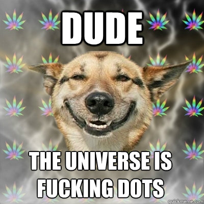 Dude the universe is fucking dots  Stoner Dog