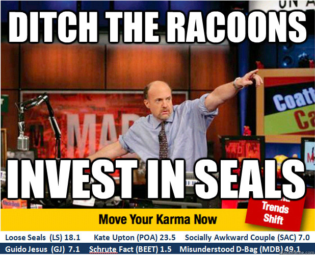 Ditch the racoons invest in seals  Jim Kramer with updated ticker