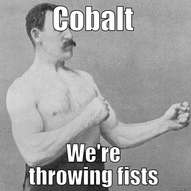 Cobalt Rules - COBALT WE'RE THROWING FISTS overly manly man