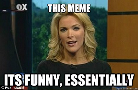 this meme its funny, essentially   Megyn Kelly