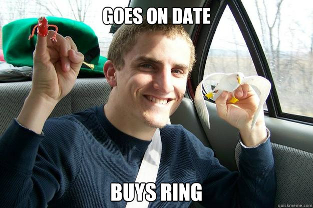 goes on date buys ring  Optimistic Virgin