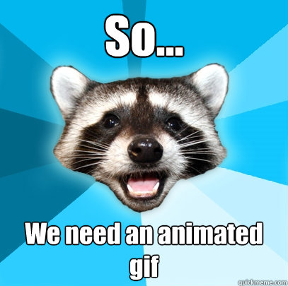 So... We need an animated gif  Lame Pun Coon