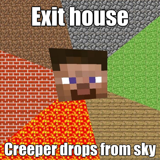 Exit house Creeper drops from sky - Exit house Creeper drops from sky  Minecraft