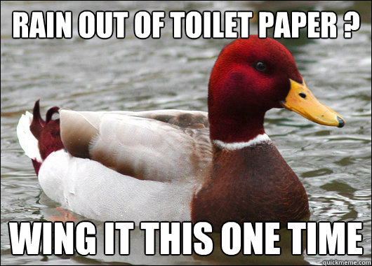 Rain Out Of Toilet Paper ? Wing It This One Time  Malicious Advice Mallard