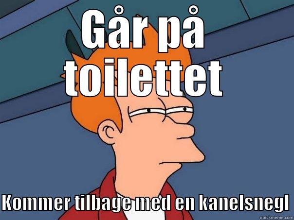 GÅR PÅ TOILETTET KOMMER TILBAGE MED EN KANELSNEGL Futurama Fry