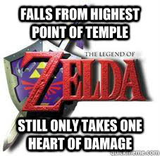 Falls from highest point of temple Still only takes one heart of damage - Falls from highest point of temple Still only takes one heart of damage  The Legend Of Zelda Logic