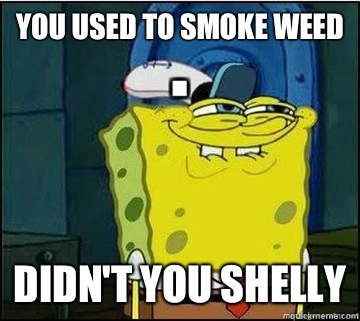 You used to smoke weed Didn't you Shelly  Spongebob