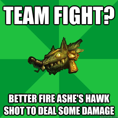 team fight? better fire ashe's hawk shot to deal some damage - team fight? better fire ashe's hawk shot to deal some damage  Bad LoL Player