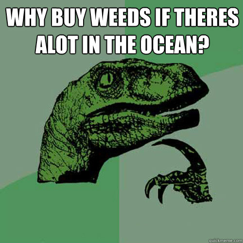 why buy weeds if theres alot in the ocean?   Philosoraptor