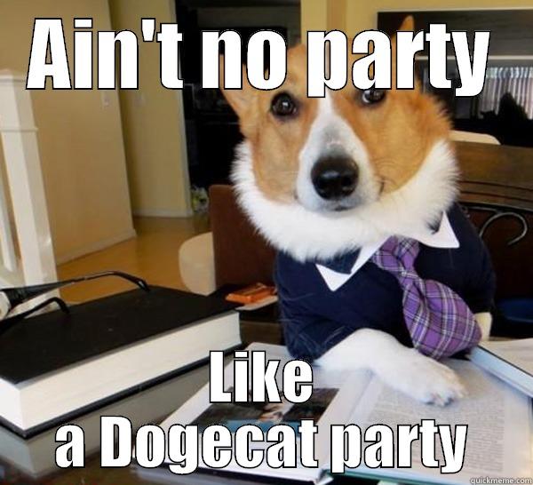 AIN'T NO PARTY LIKE A DOGECAT PARTY Lawyer Dog