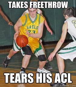 Takes Freethrow Tears his ACL  