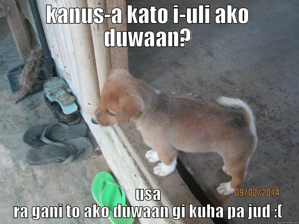 KANUS-A KATO I-ULI AKO DUWAAN? USA RA GANI TO AKO DUWAAN GI KUHA PA JUD :( Misc