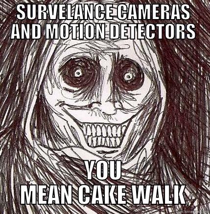 SURVEILLANCE CAMERAS AND MOTION DETECTORS YOU MEAN CAKE WALK Horrifying Houseguest