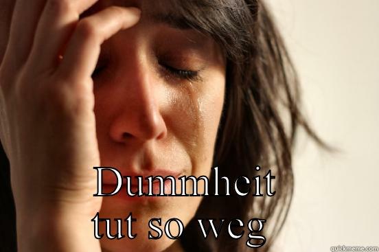  DUMMHEIT TUT SO WEG  First World Problems