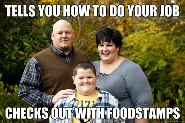 tells you how to do your job checks out with foodstamps  
