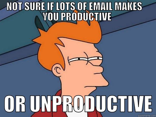 NOT SURE IF LOTS OF EMAIL MAKES    YOU PRODUCTIVE   OR UNPRODUCTIVE Futurama Fry