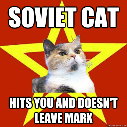 soviet cat hits you and doesn't leave marx  Lenin Cat