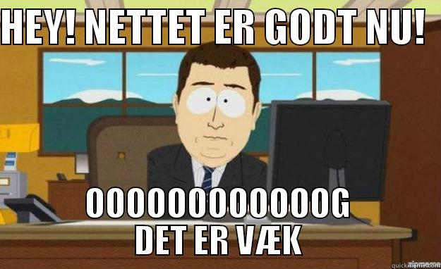 HEY! NETTET ER GODT NU!   OOOOOOOOOOOOG DET ER VÆK aaaand its gone