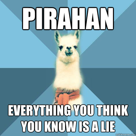 PIRAHAN everything you think you know is a lie  Linguist Llama