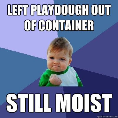 Left playdough out of container Still moist - Left playdough out of container Still moist  Success Kid