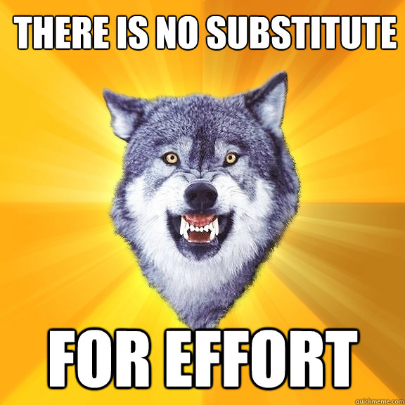 There is no substitute For effort  Courage Wolf