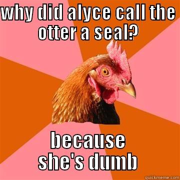 BOOM YACACHA - WHY DID ALYCE CALL THE OTTER A SEAL? BECAUSE SHE'S DUMB Anti-Joke Chicken