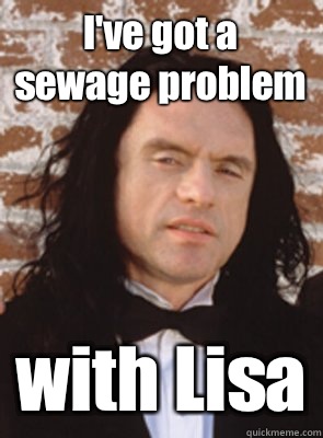 I've got a sewage problem with Lisa  Condescending Tommy Wiseau