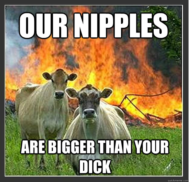 Our nipples Are bigger than your dick  Evil cows