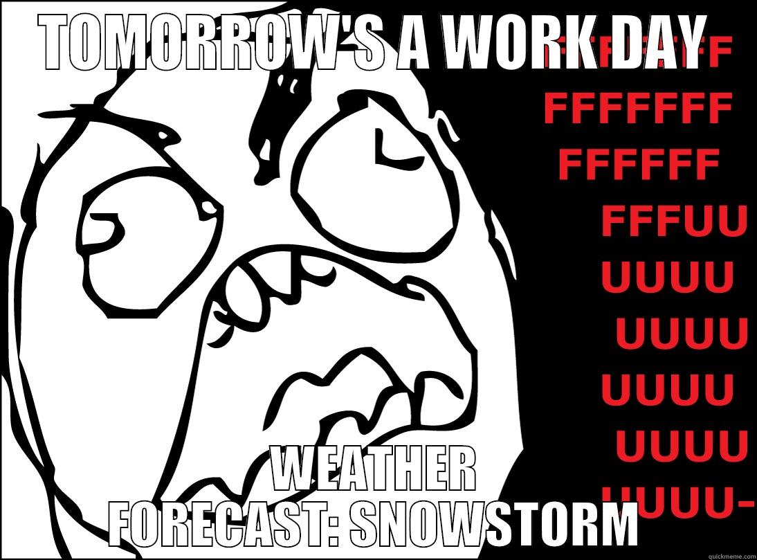 TOMORROW'S A WORK DAY WEATHER FORECAST: SNOWSTORM Misc