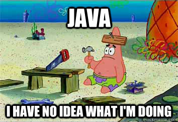 Java I have no idea what i'm doing  I have no idea what Im doing - Patrick Star