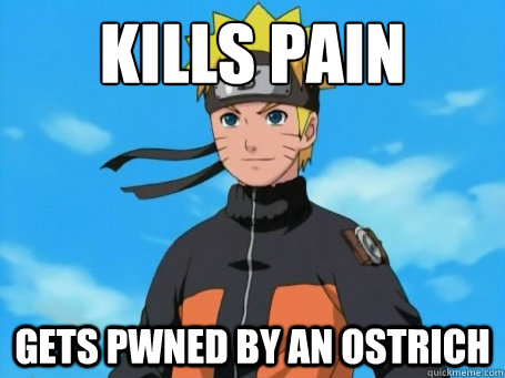 kills pain gets pwned by an ostrich  Scumbag Naruto