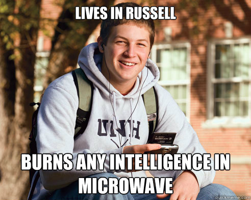 lives in russell burns any intelligence in microwave - lives in russell burns any intelligence in microwave  College Freshman