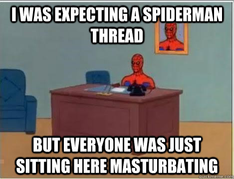 I was expecting a spiderman thread But everyone was just sitting here masturbating  Spiderman Desk