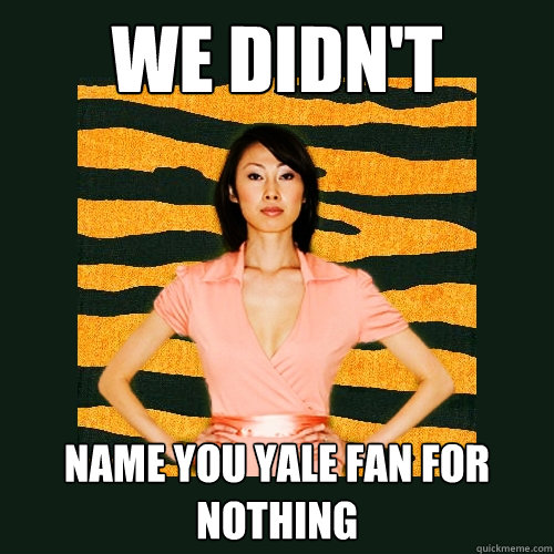 We didn't Name you yale fan for nothing  Tiger Mom