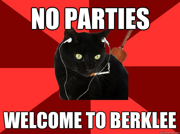 No Parties welcome to berklee  Berklee Cat