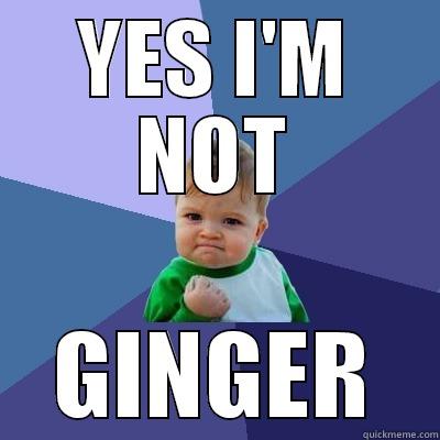 YES I'M NOT GINGER Success Kid