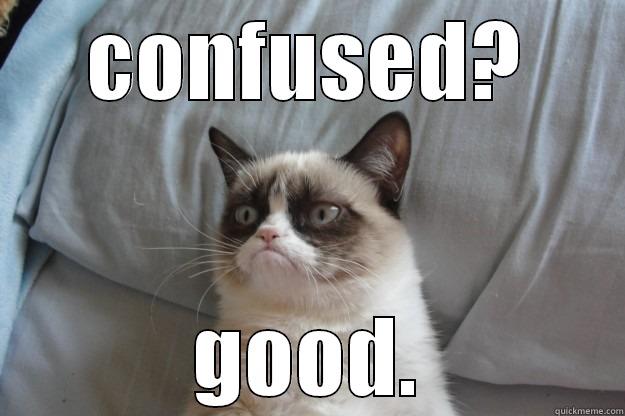 CONFUSED? GOOD. Grumpy Cat