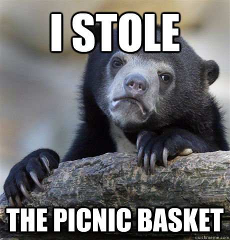 I stole The picnic basket  Confession Bear