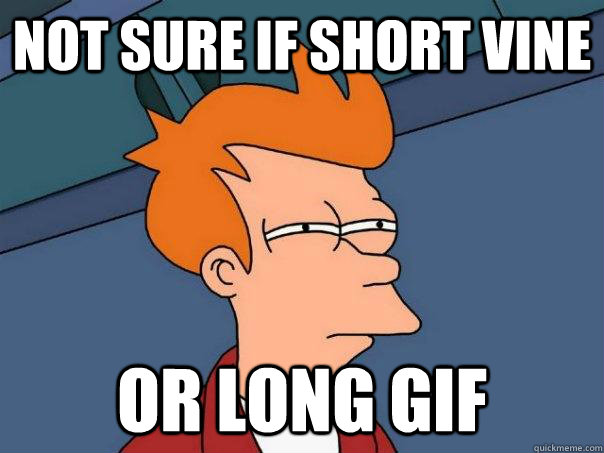 Not sure if short vine Or long Gif  Futurama Fry