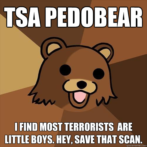 TSA Pedobear i find most terrorists  are little boys. Hey, save that scan.  Pedobear