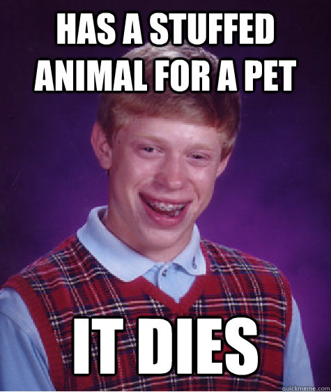 HAS A STUFFED ANIMAL FOR A PET it DIES  Bad Luck Brian