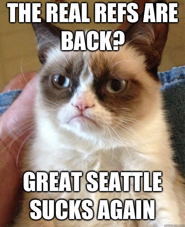 The real refs are back? Great Seattle sucks again  Grumpy Cat