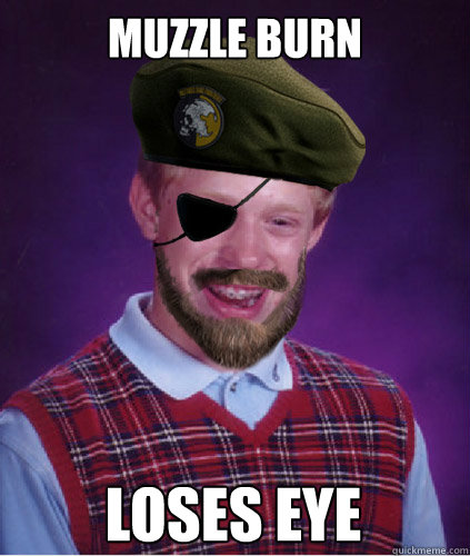 Muzzle Burn Loses eye  Bad Luck Big Boss