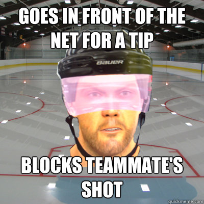 GOES IN FRONT OF THE NET FOR A TIP BLOCKS TEAMMATE'S SHOT - GOES IN FRONT OF THE NET FOR A TIP BLOCKS TEAMMATE'S SHOT  Scumbag EASHL Playah