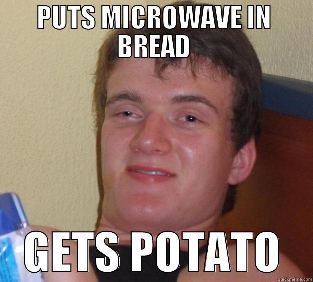 PUTS MICROWAVE IN BREAD GETS POTATO 10 Guy