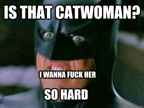 Is that Catwoman? i wanna fuck her so hard  Vulgar Batman