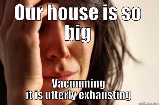 OUR HOUSE IS SO BIG VACUUMING IT IS UTTERLY EXHAUSTING First World Problems