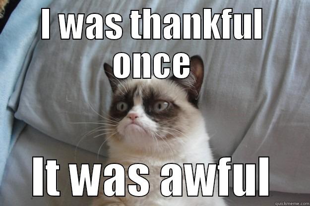 I WAS THANKFUL ONCE IT WAS AWFUL Grumpy Cat