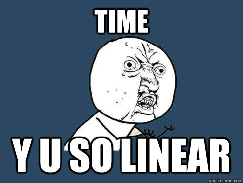 TIME Y U SO LINEAR   Y U No